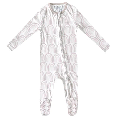 Bliss Copper Pearl Zip Up Footie Pajamas