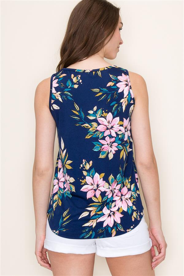 Sleeveless Floral Print Top FINAL SALE