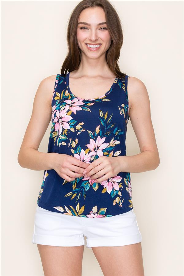 Sleeveless Floral Print Top FINAL SALE