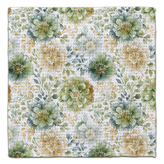 Green & Gold Peonies Watercolor Eco-Friendly Washcloth