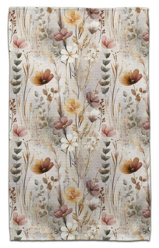 Watercolor Fall Boho Wildflowers Eco-Friendly Kitchen Towel