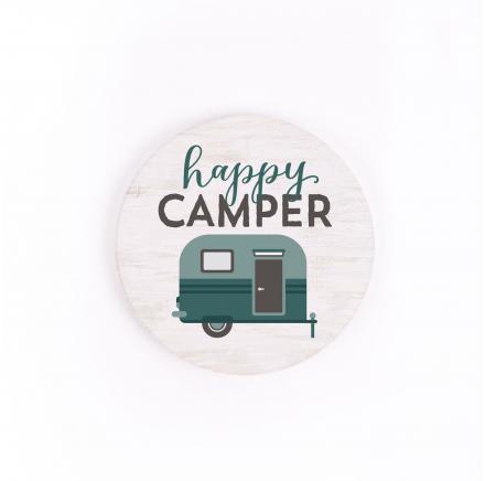 Ceramic Car Coaster Happy Camper