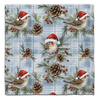 Sparrow with Santa Hat Eco-Friendly Washcloth