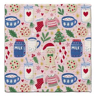 Milk and Gingerbread Men Eco-Friendly Washcloth