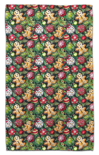 Gingerbread Man & Ornaments Eco-Friendly Towel