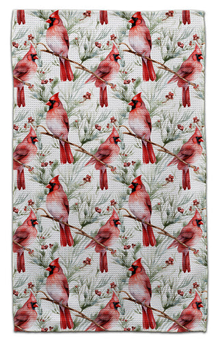 Cardinals on Branches Eco-Friendly Towel