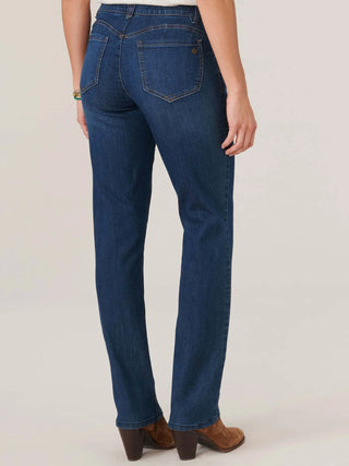 Petite Indigo Wash Straight Leg Denim