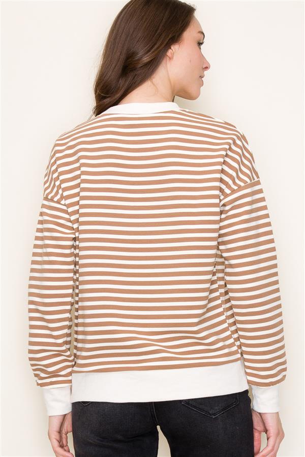 Textured Striped Pullover Top