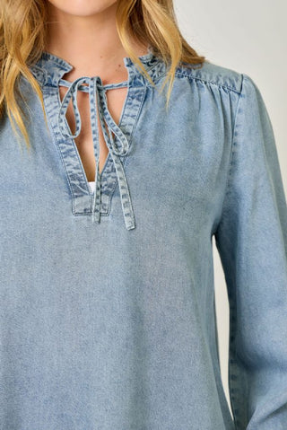 Tencel V-Neck Blouse FINAL SALE