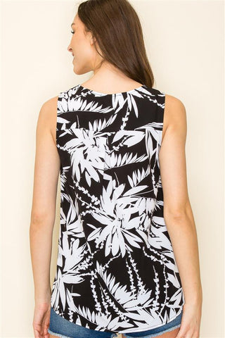 Sleeveless Floral Print Top FINAL SALE