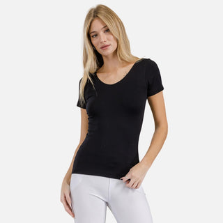 Seamless Reversible V-Neck Short Sleeve Top