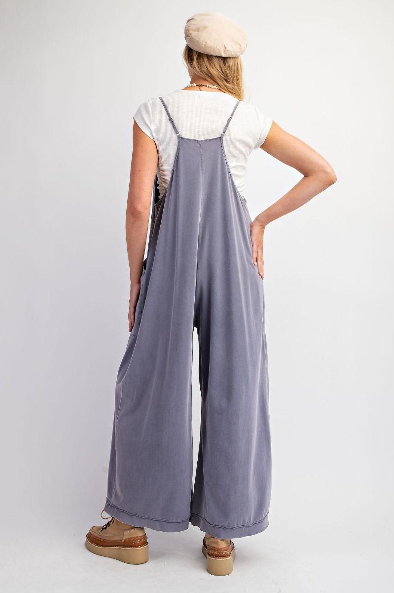 Mineral Washed Wide Leg Jumpsuit