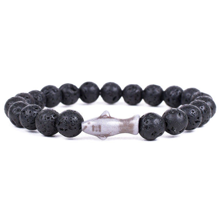 The Voyage Shark Bracelet by Fahlo in Lava Stone