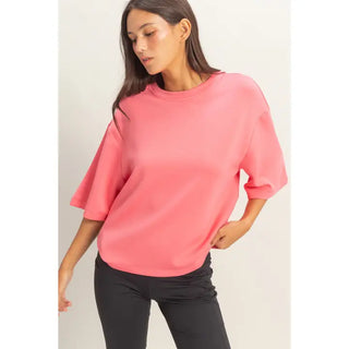 Scuba Short Sleeve Boxy Top FINAL SALE
