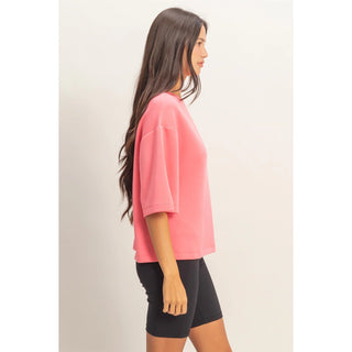Scuba Short Sleeve Boxy Top FINAL SALE