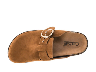 Women's Corkys Distracted Clogs — Camel Faux Suede