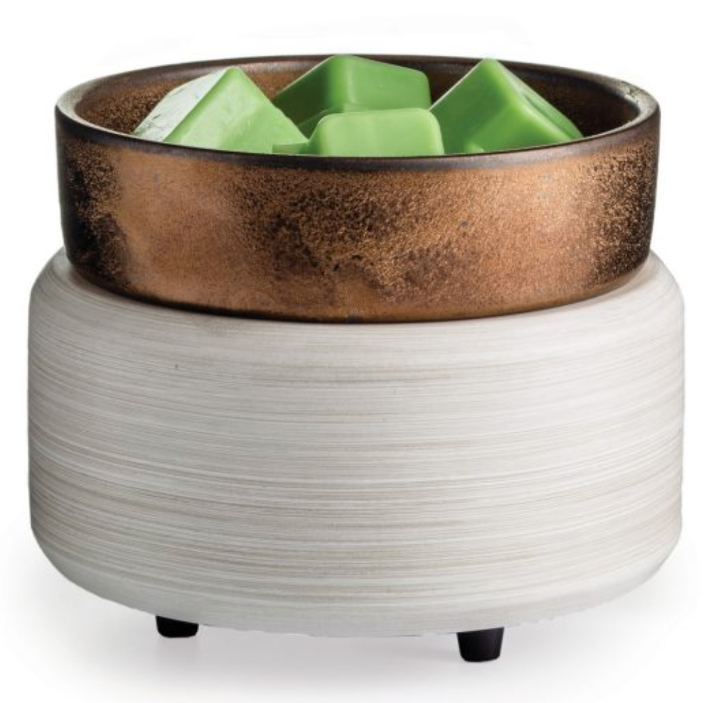 2 In 1 Textured Wax Melter - White Washed Bronze