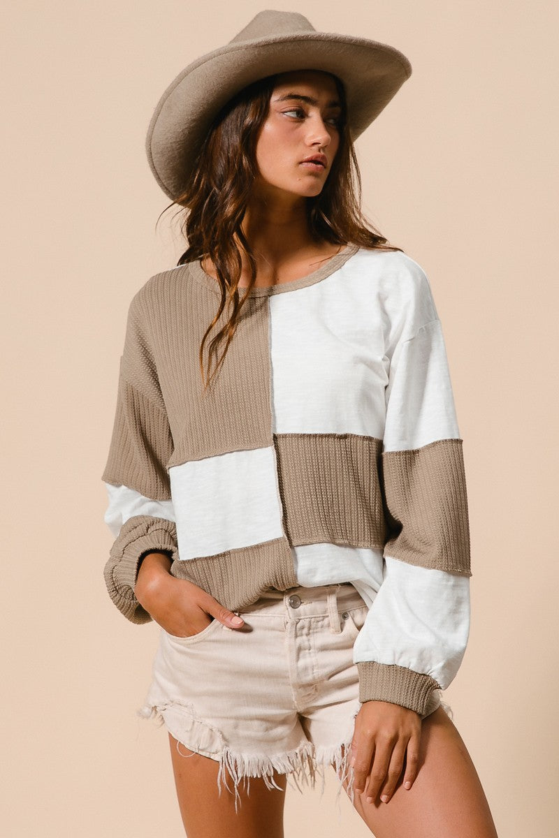 Cable Rib Texture Mix Match Top