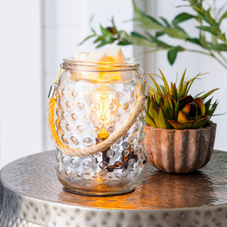 Vintage Style Bulb Illumination Fragrance Warmer Hobnail & Rope