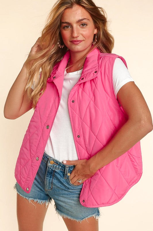 High Neck Sleeveless Puffer Vest