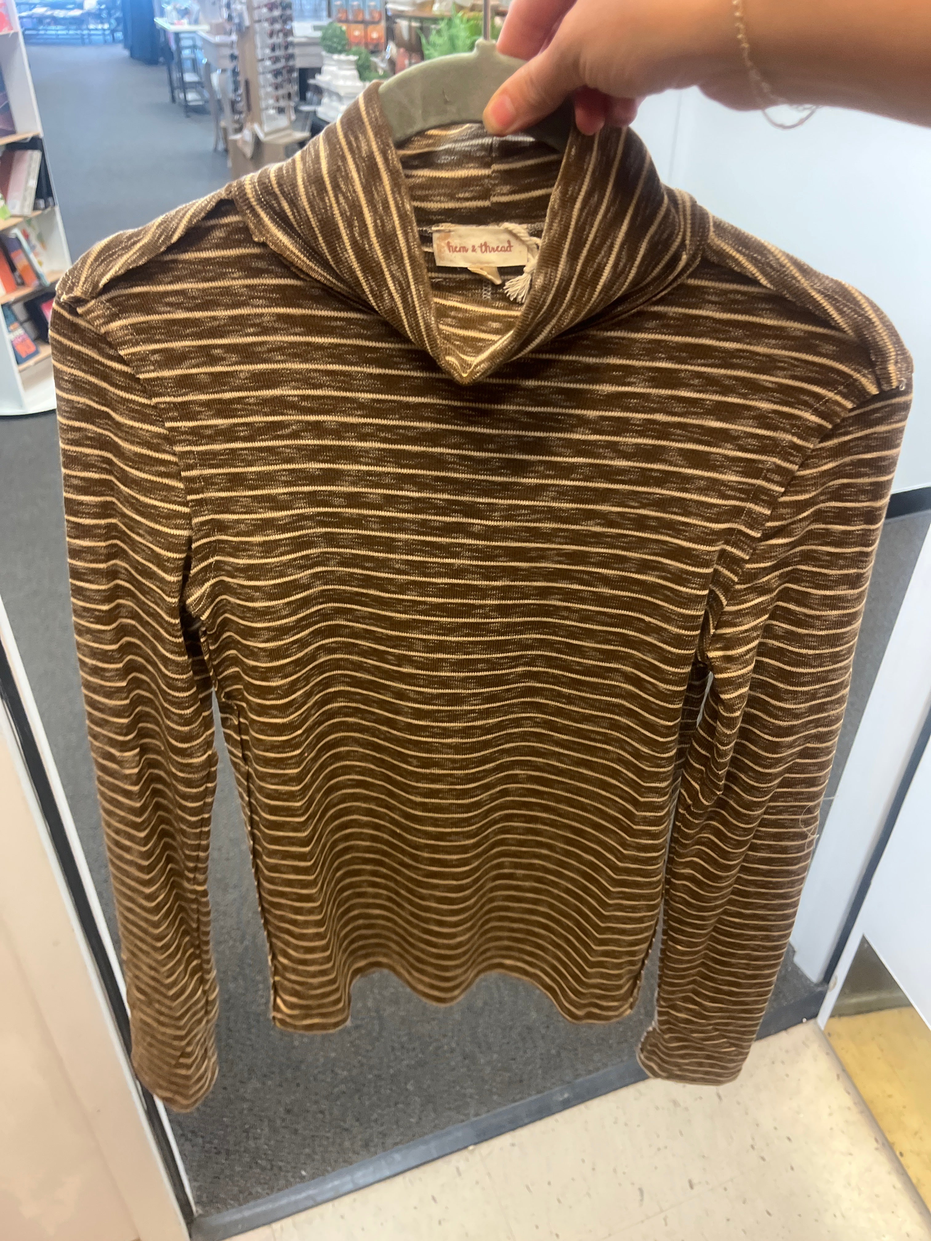 Stripe Turtle Neck Top