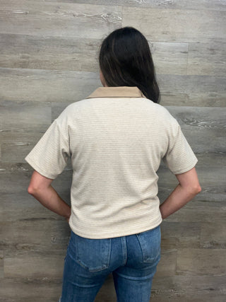 Calix Collared V-Neck Top FINAL SALE