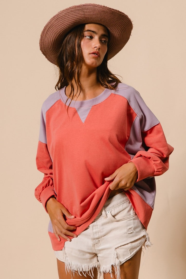 French Terry Color Block Top