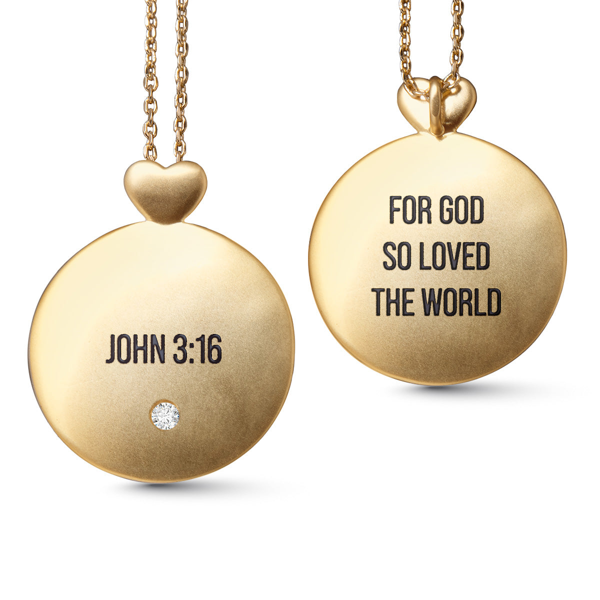 Gold Necklace w/ John 3:16 Scripture Pendant