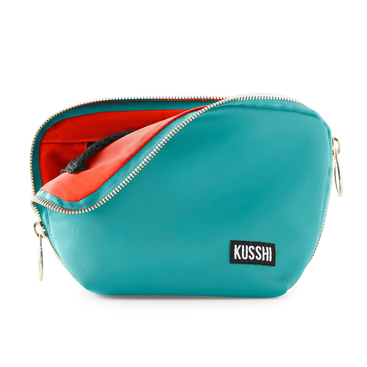 Every Day Makeup Bag Seafoam / Bright Orange