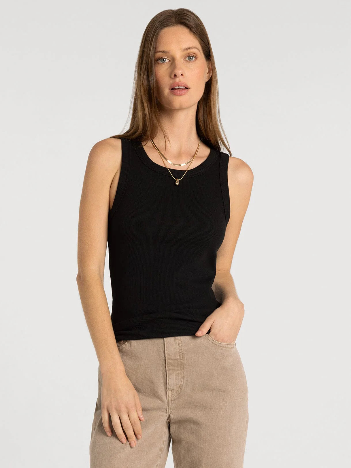 Edlin Tank | Crew Neck Sleeveless Cotton Modal Top