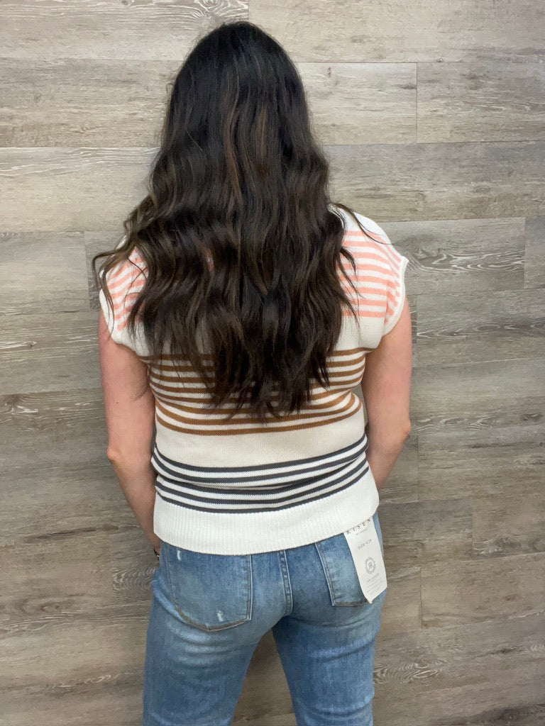 Sleeveless Multi Color Striped Sweater FINAL SALE