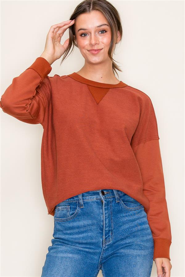 Solid Color Lightweight Terry Top