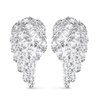 Mini Angel Wings Earrings - Silver