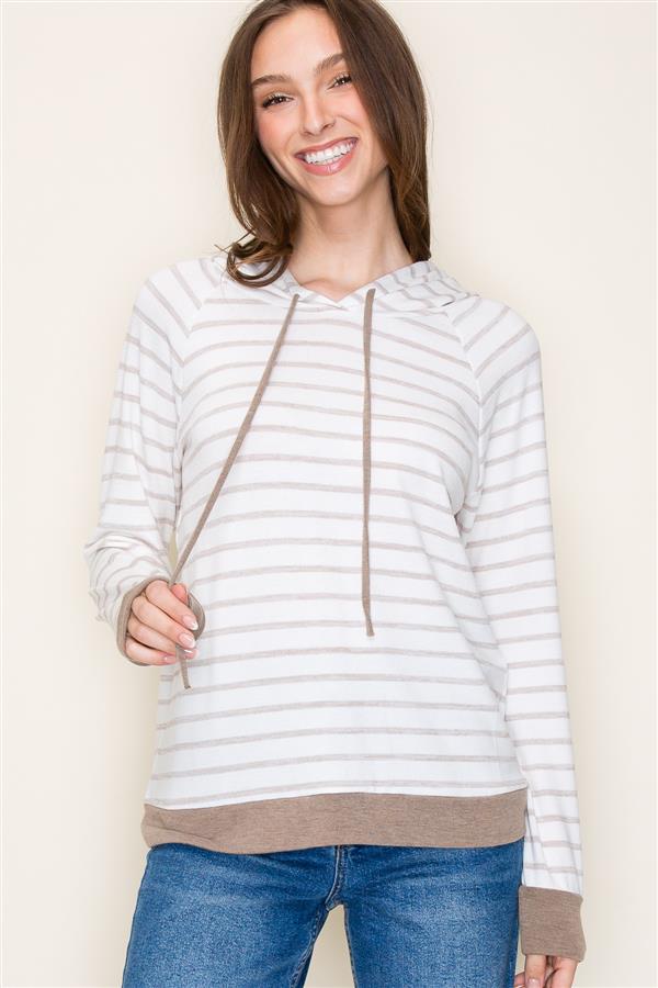 Striped Hoodie Top