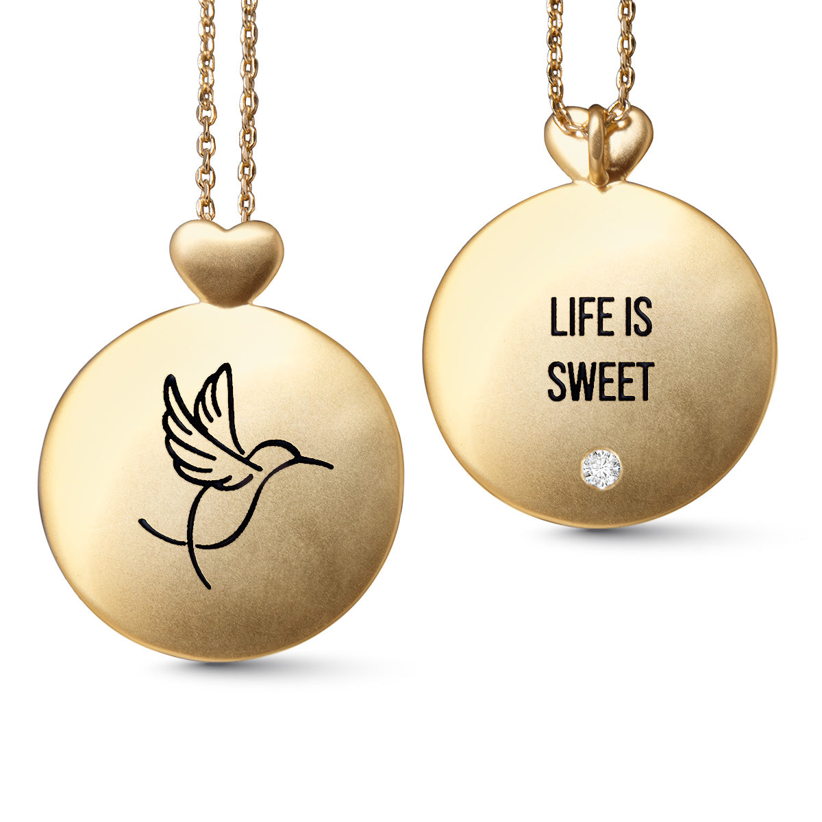 Gold Hummingbird Life Is Sweet Necklace