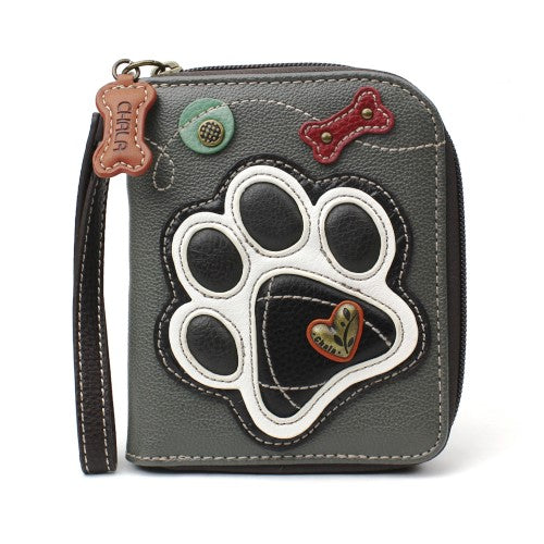 Chala Zip Around Wallet Paw Print