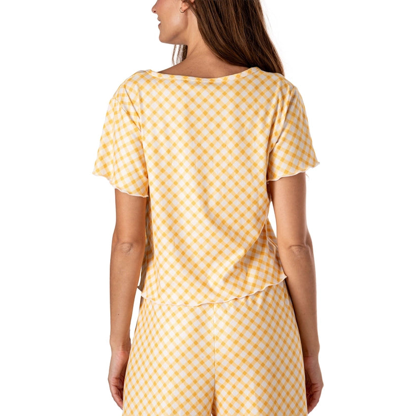 Hello Mello Hello Sunshine Ribbed Pajama Top