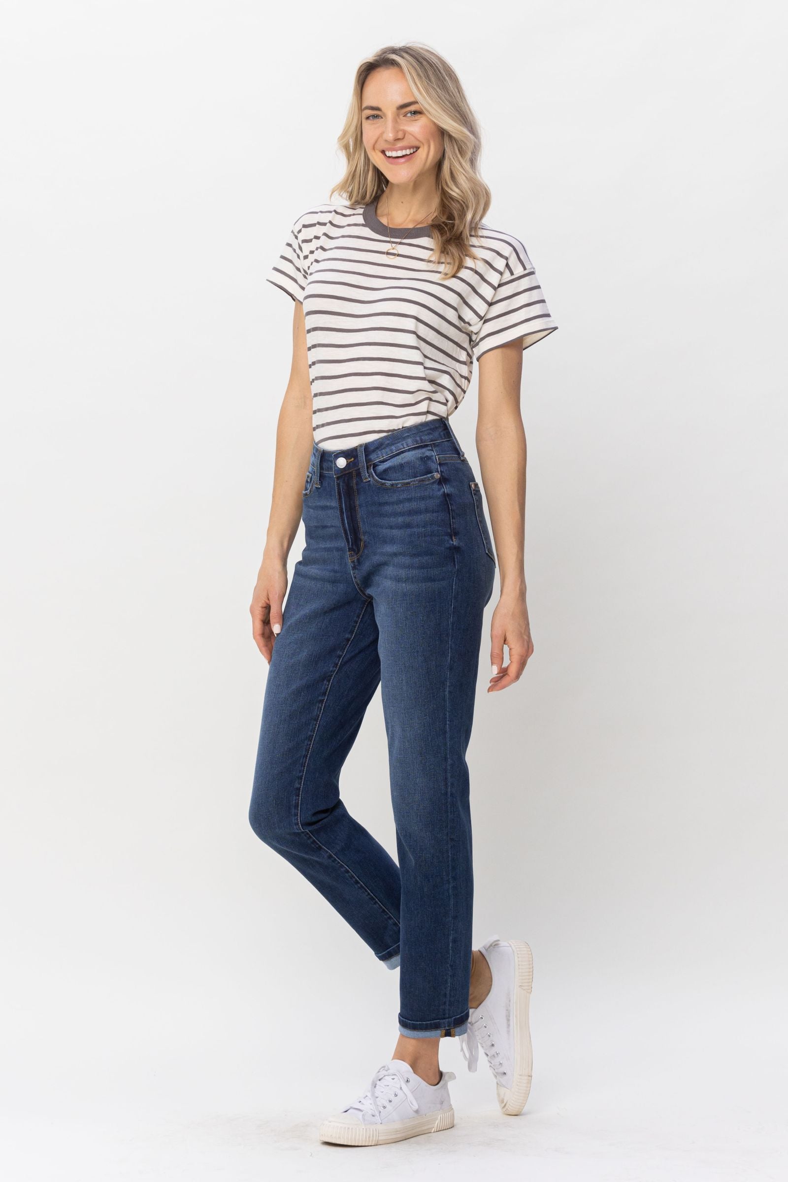 Judy Blue Cuffed Boyfriend Cool Denim Jeans