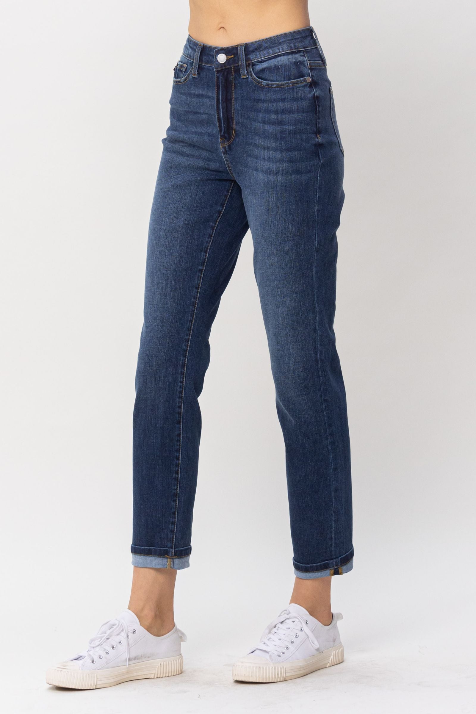 Judy Blue Cuffed Boyfriend Cool Denim Jeans