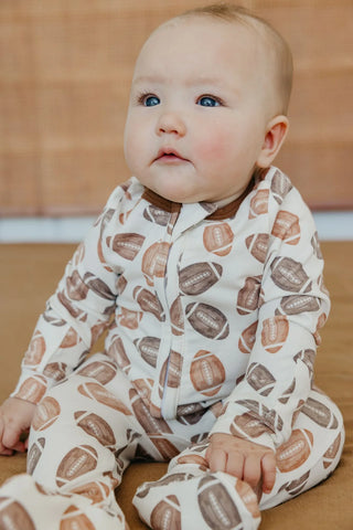 Blitz Football Zip-Up Footie Pajama