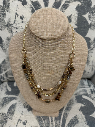 Beaded Gold Necklace