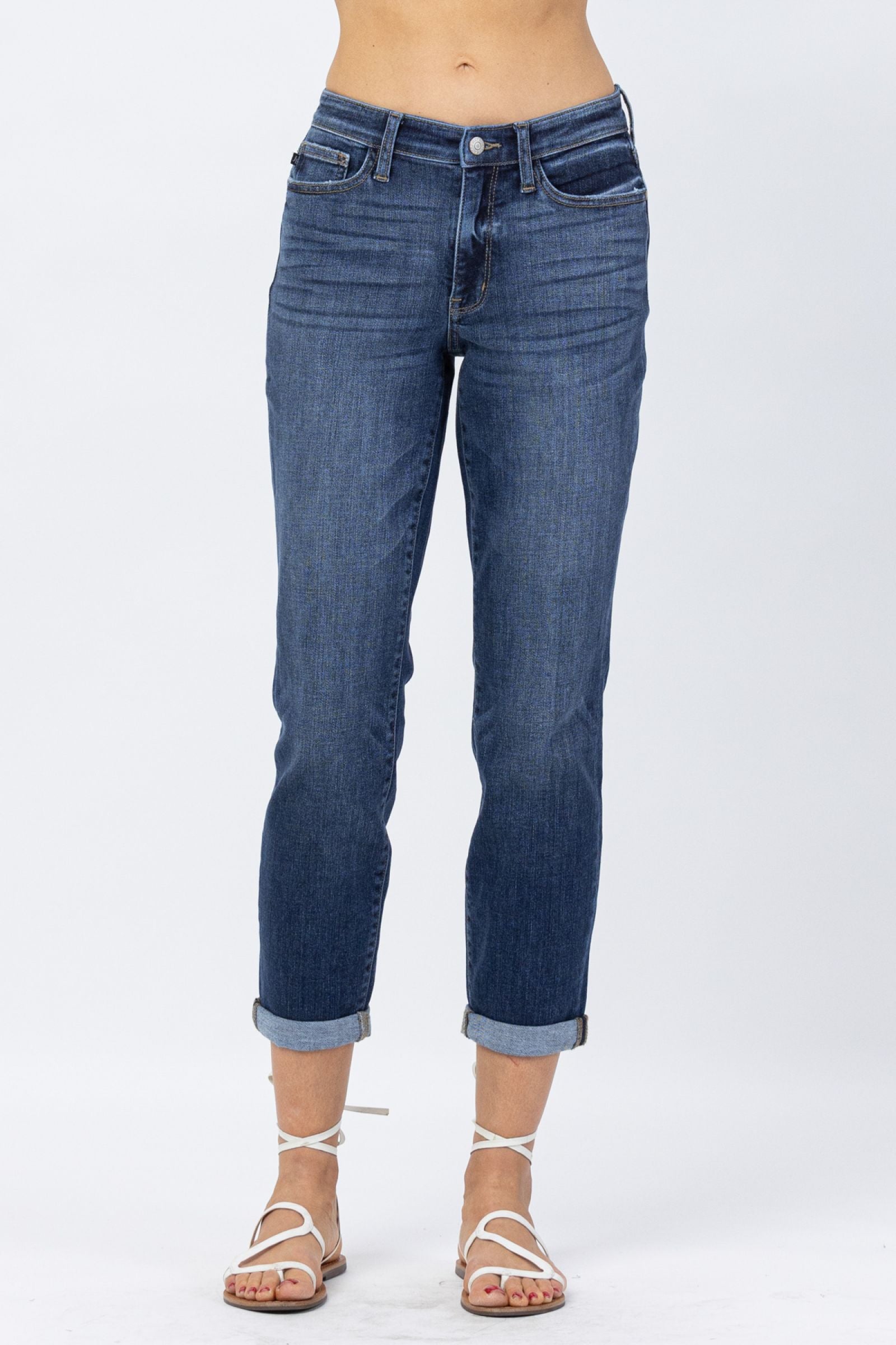 Judy Blue Cuffed Boyfriend Jeans