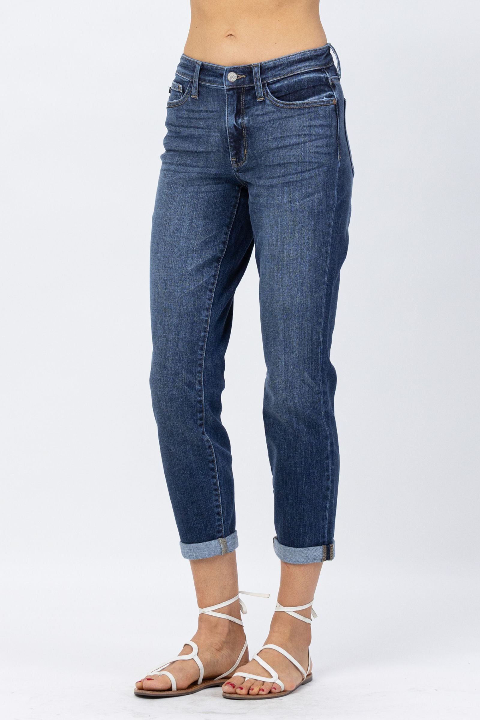 Judy Blue Cuffed Boyfriend Jeans