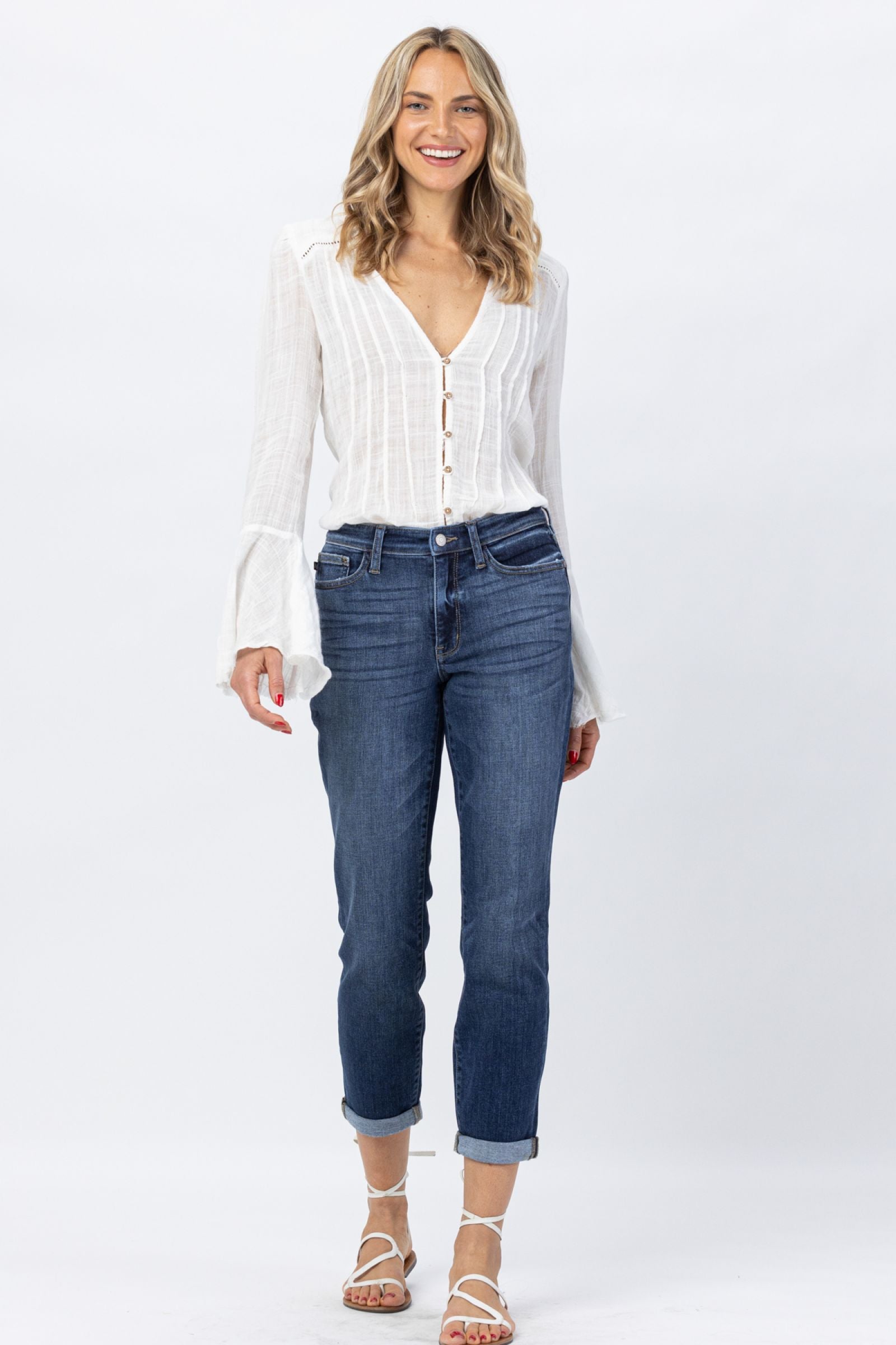 Judy Blue Cuffed Boyfriend Jeans