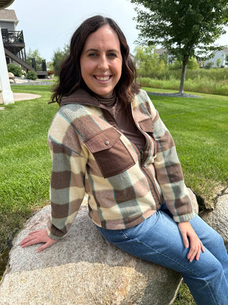Harrison Jacket | Cream Brown Plaid