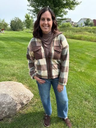 Harrison Jacket | Cream Brown Plaid