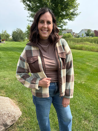 Harrison Jacket | Cream Brown Plaid