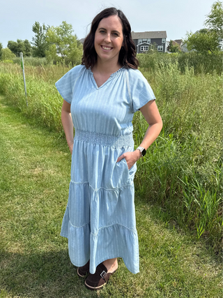 Junia Dress | Tiered Smocked Waist Midi Dress
