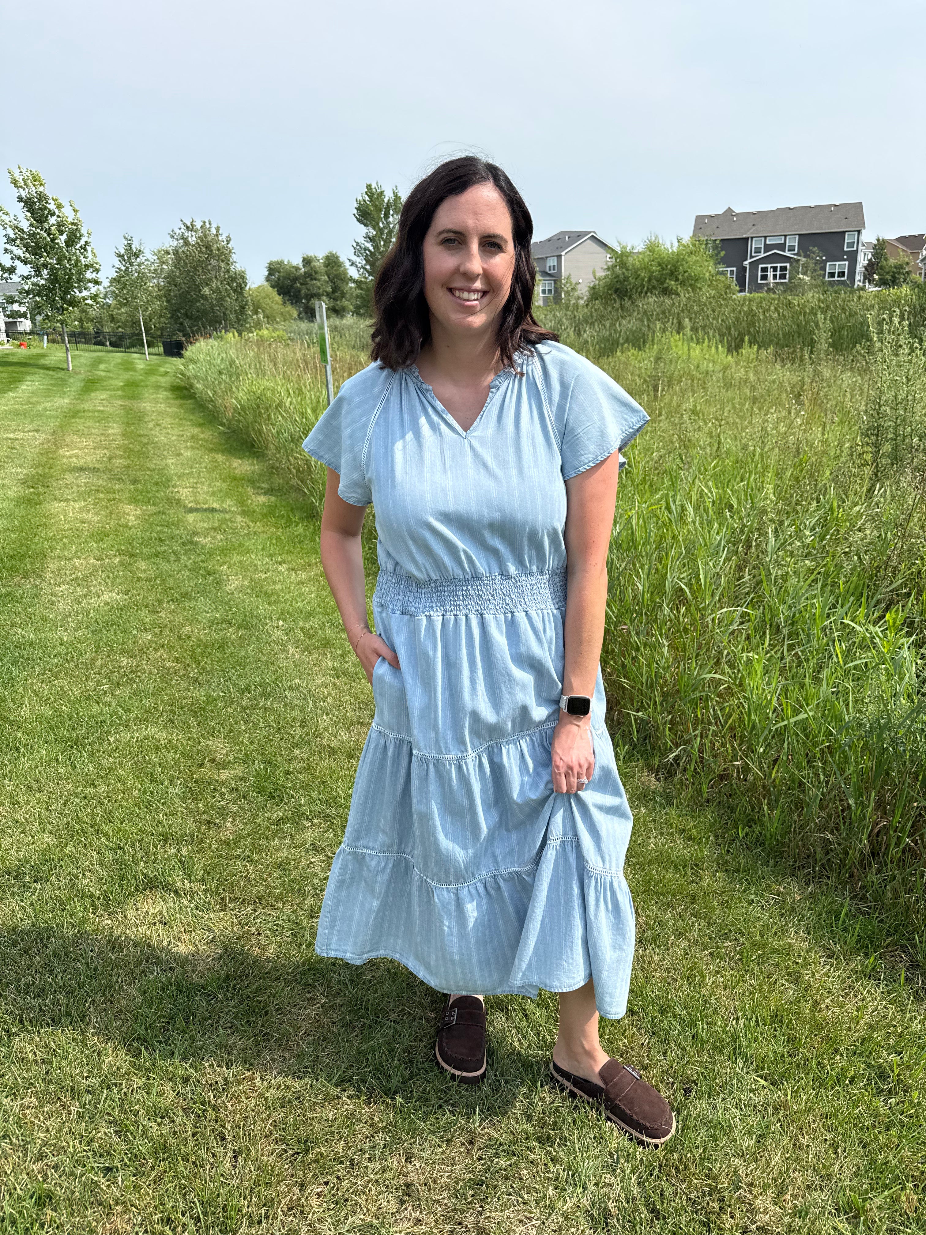 Junia Dress | Tiered Smocked Waist Midi Dress