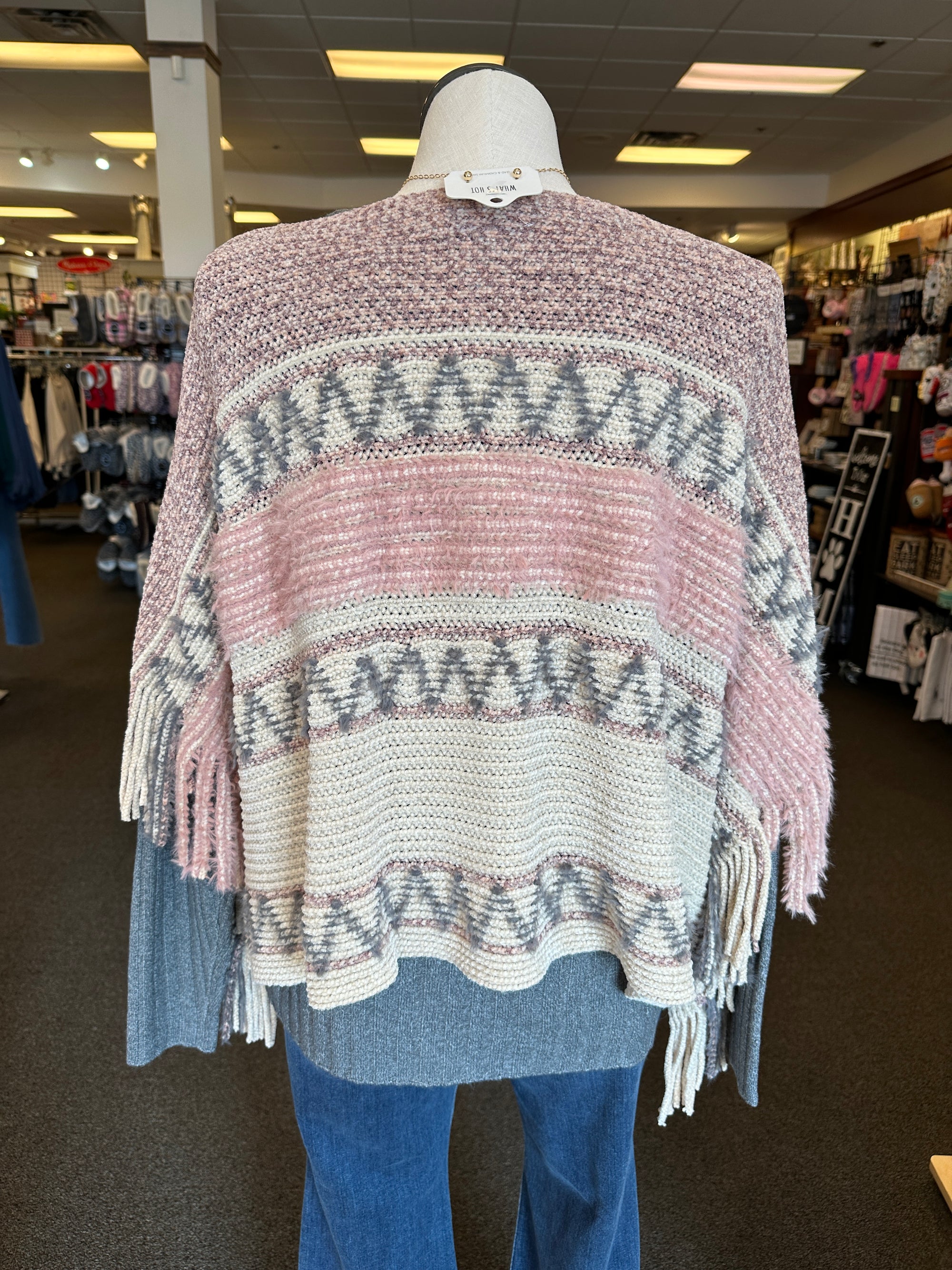 Fuzzy Chenille Wavy Striped Sweater